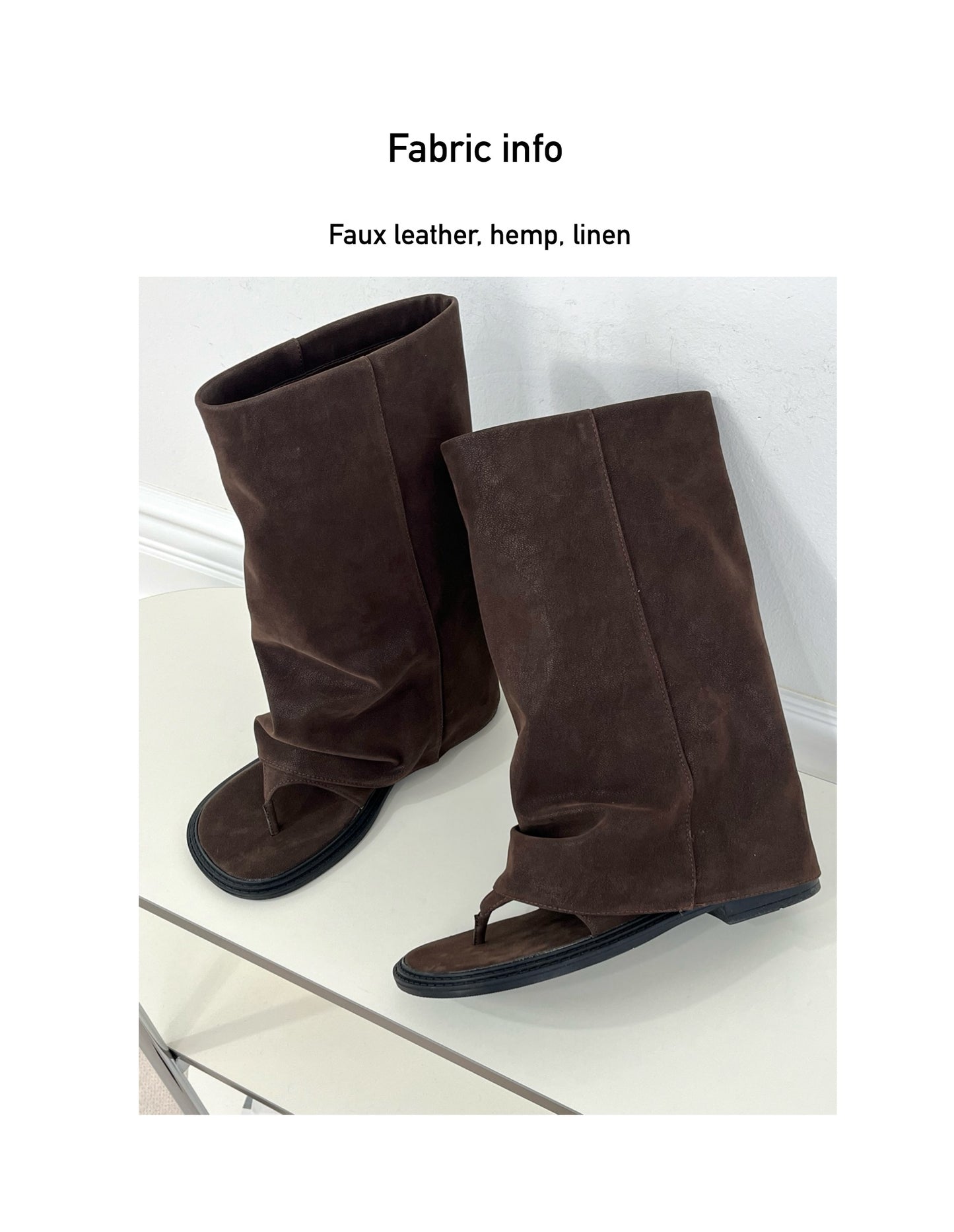 Leather Thong Long Boots