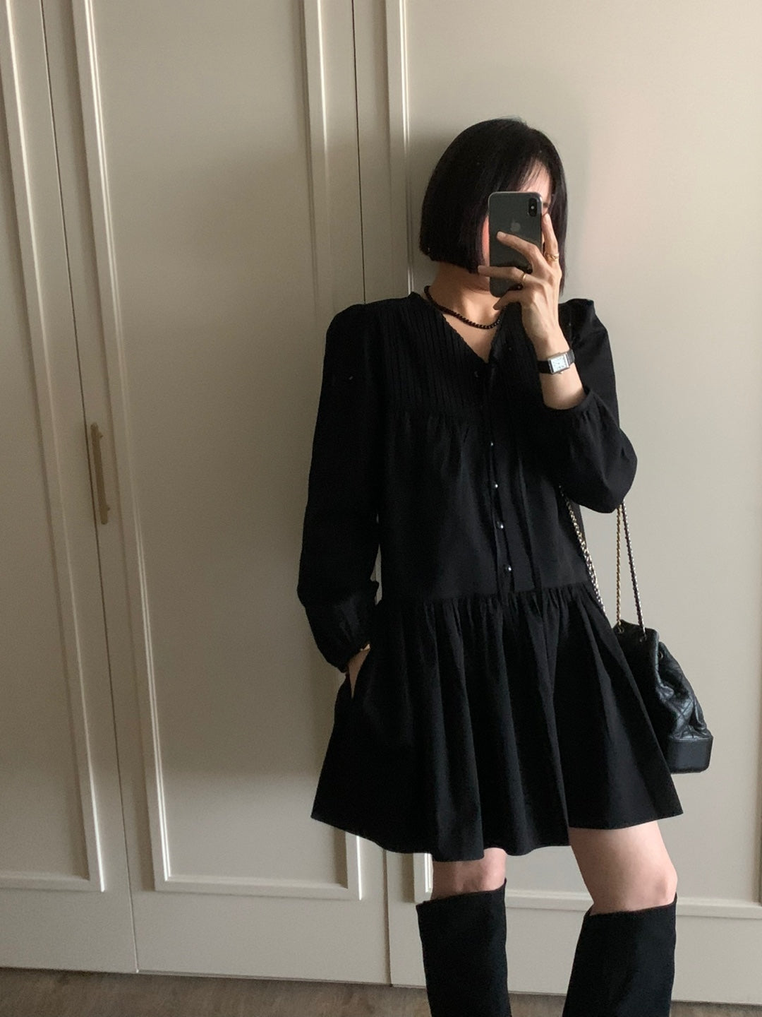 Ethereal Autumn Pleated Dress