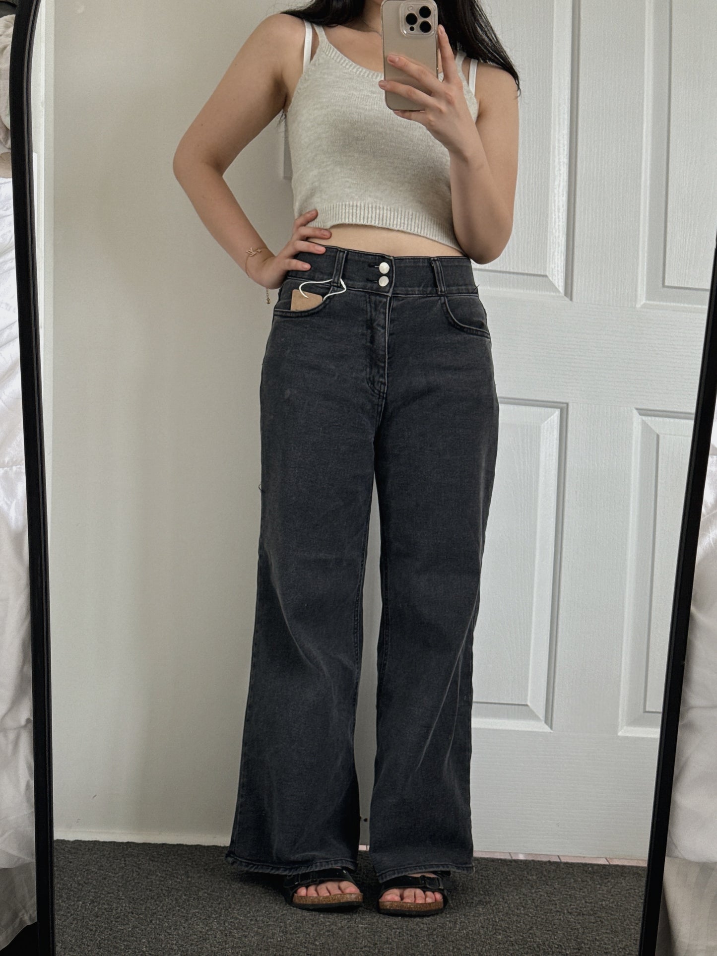 Double Button Wide Denim