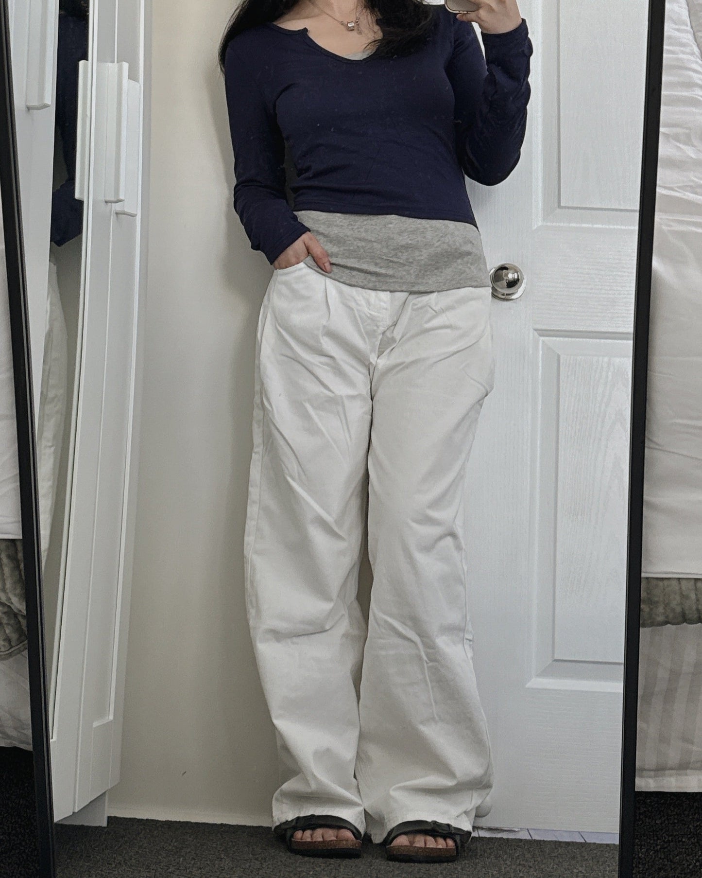 Cotton White Wide Denim