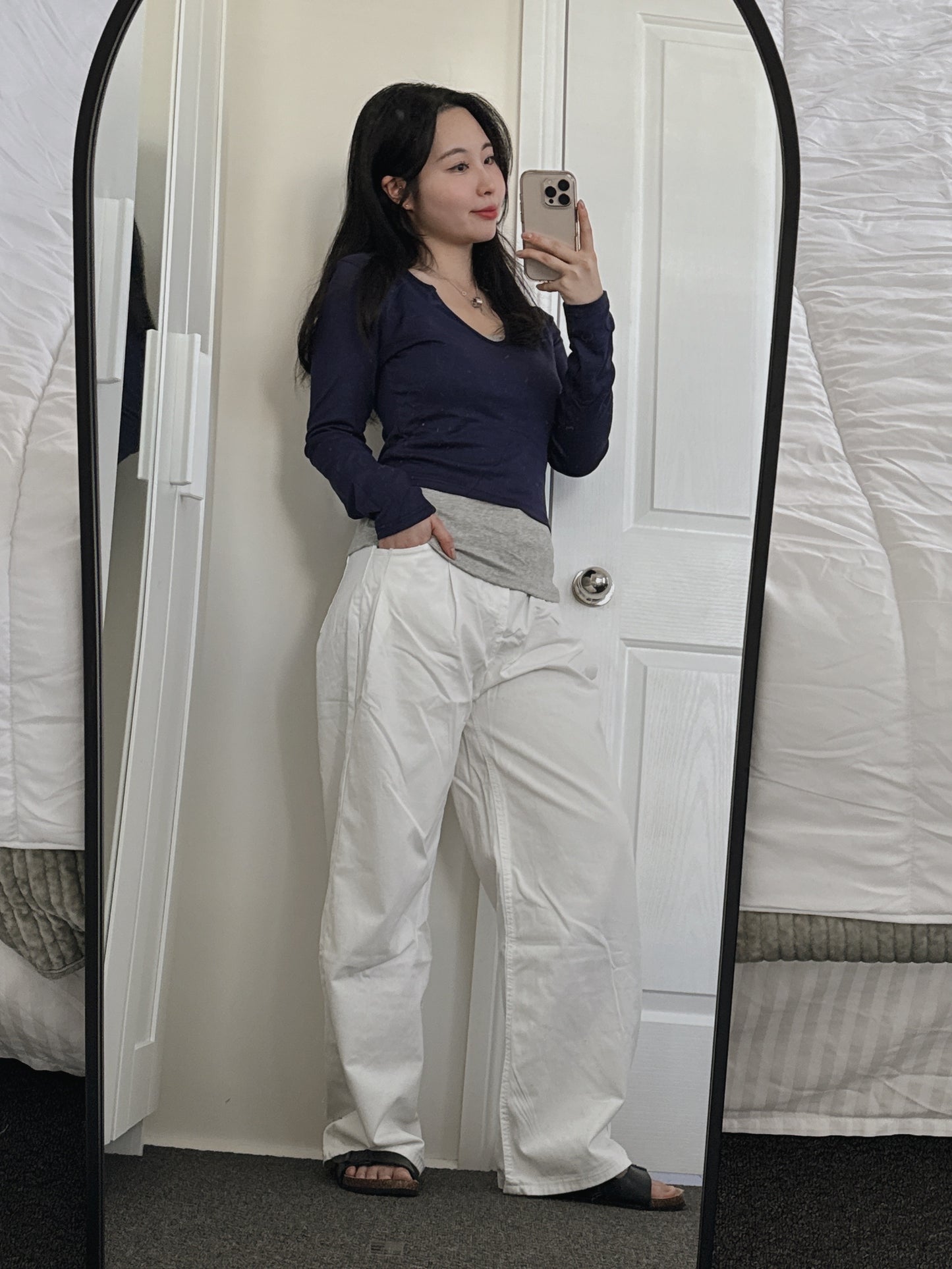 Cotton White Wide Denim