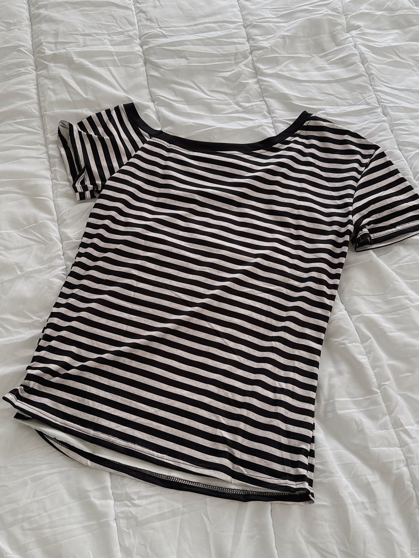 Off-shoulder Stripe Tee