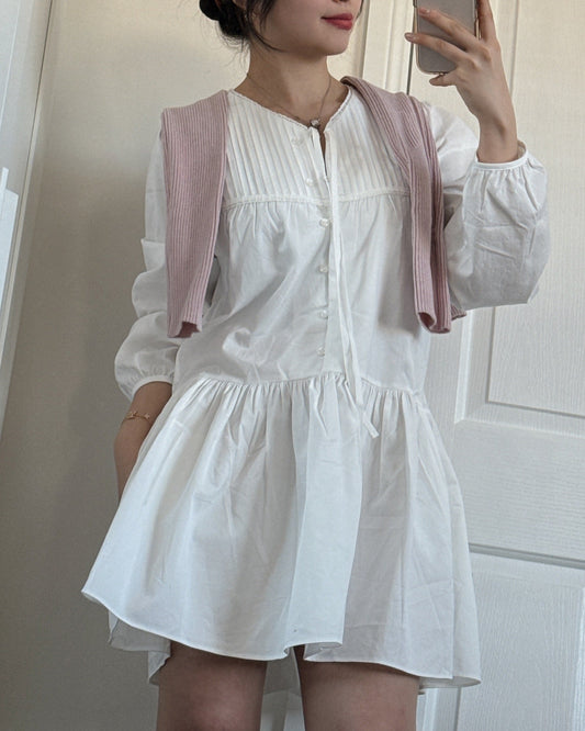 Ethereal Autumn Pleated Dress