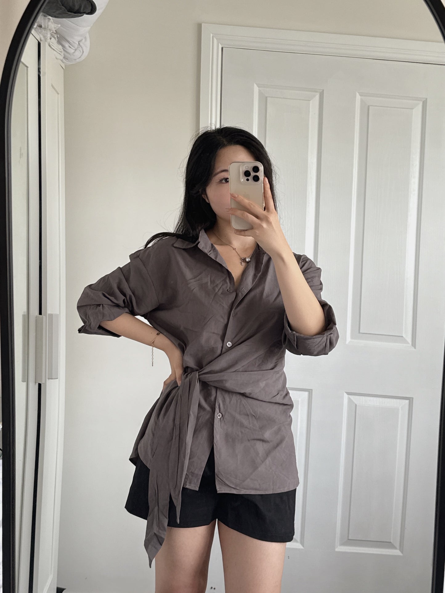 Noir Wrap Blouse
