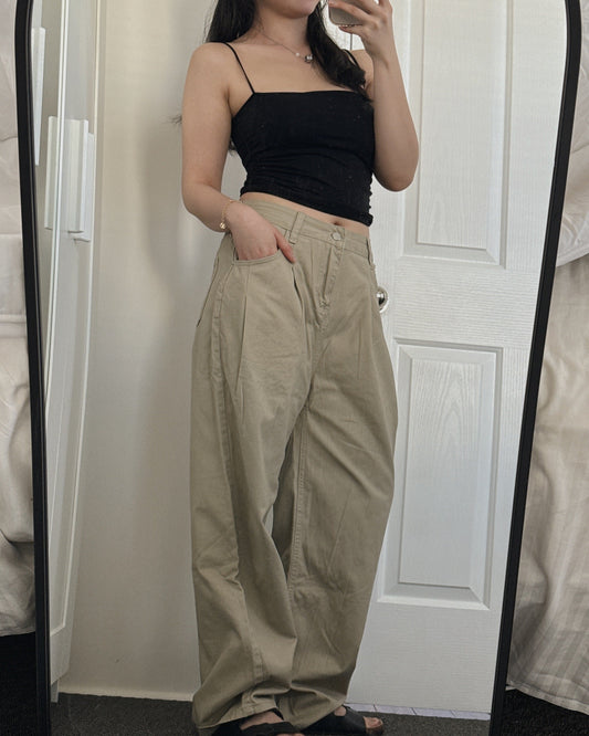 Cotton Brown Wide Denim