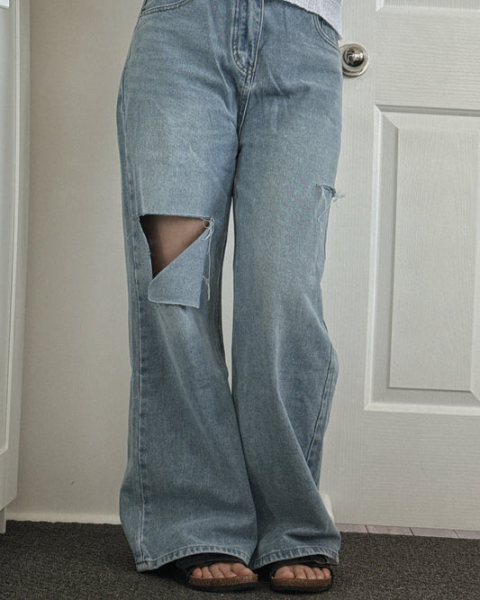 Cut-Out Point Denim