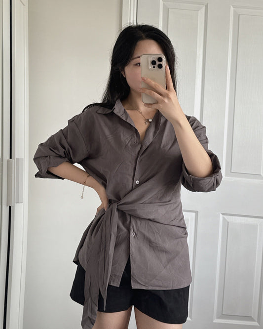 Noir Wrap Blouse