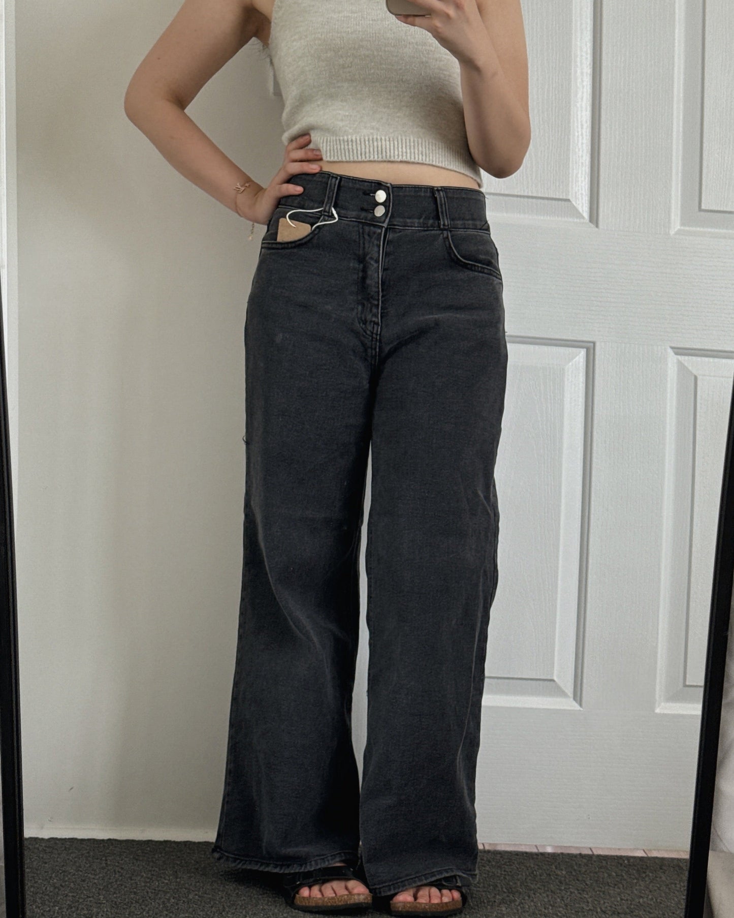 Double Button Wide Denim