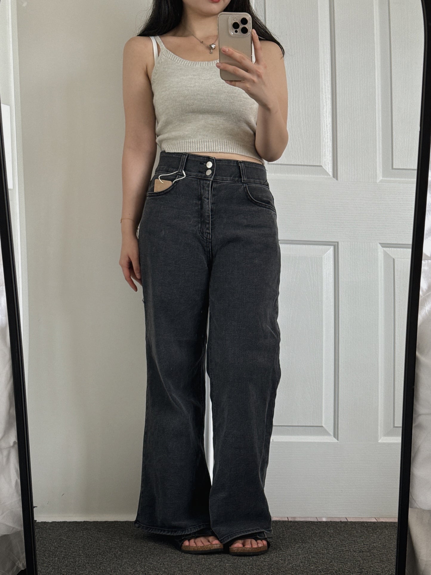 Double Button Wide Denim