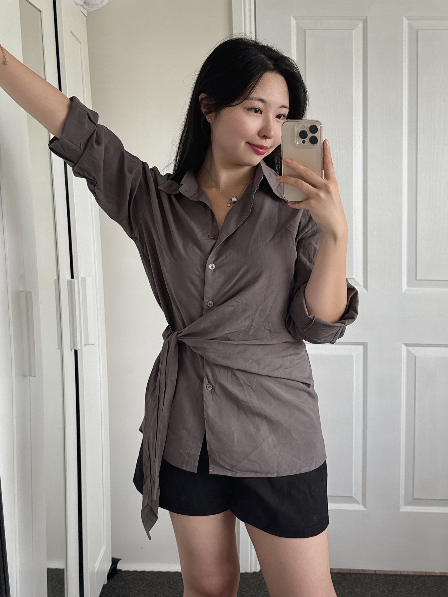 Noir Wrap Blouse
